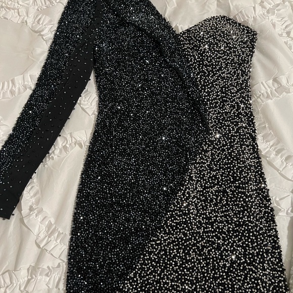 RARE Jovani Beaded One Shoulder Dress - Picture 4 of 5